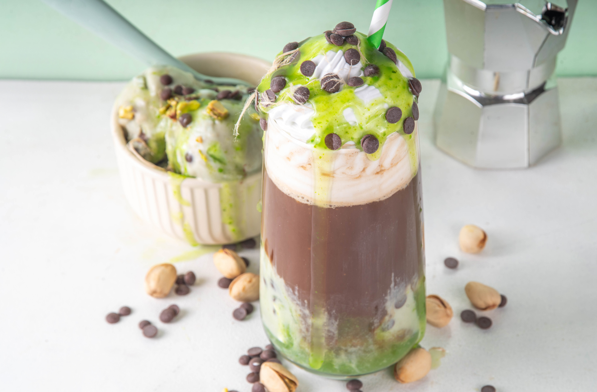 Wabi Coffee Recipes: Iced Pistachio Mocha