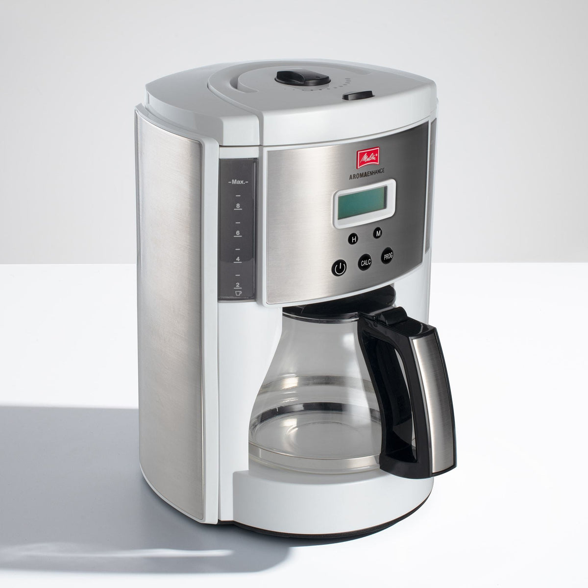 Melitta Aroma Enhance 10 Cup While Coffee Maker with Glass Carafe